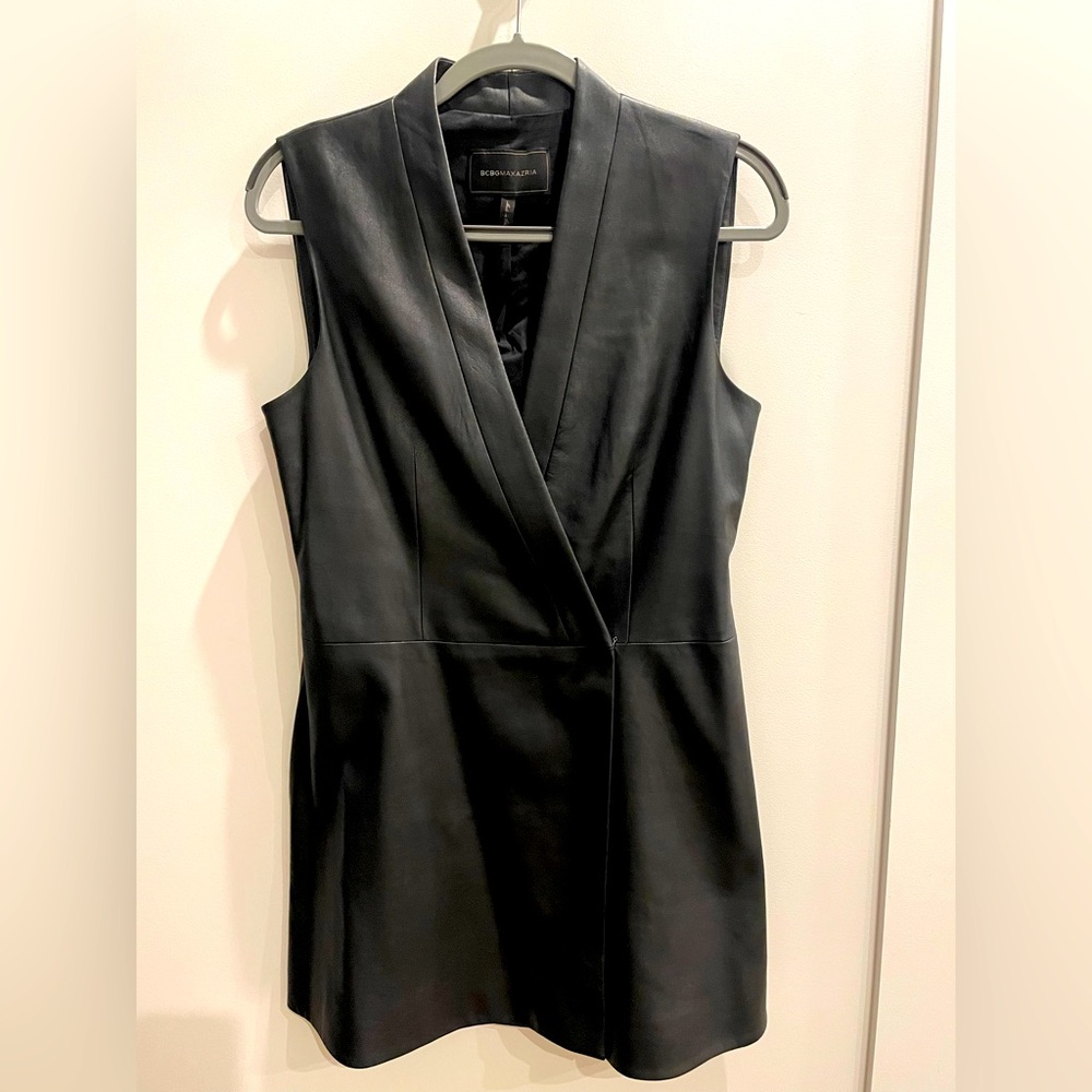 BGBG MaxAzria Leather Sleeveless blazer dress Size S